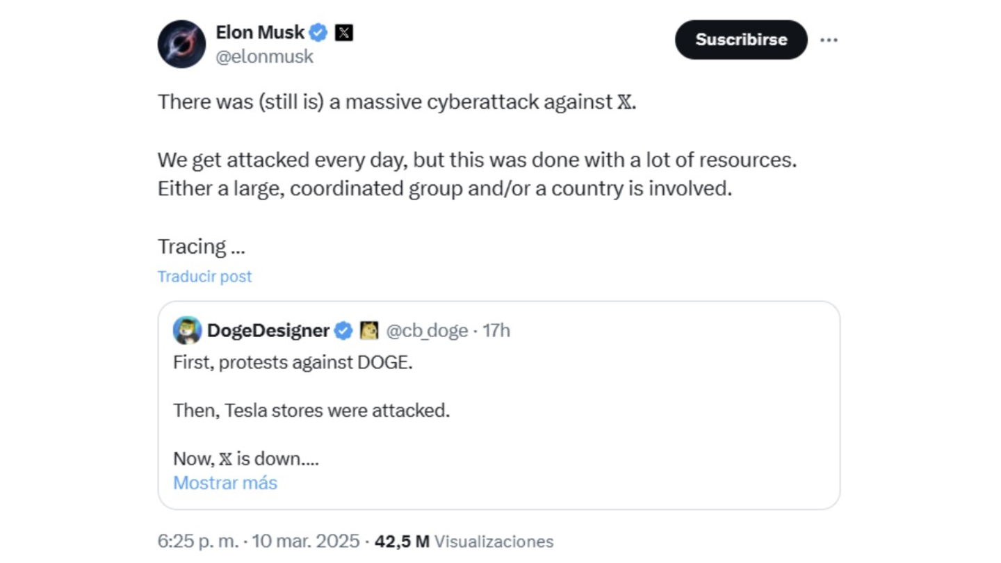 Tuit de Elon Musk sobre el ataque a Twitter_X