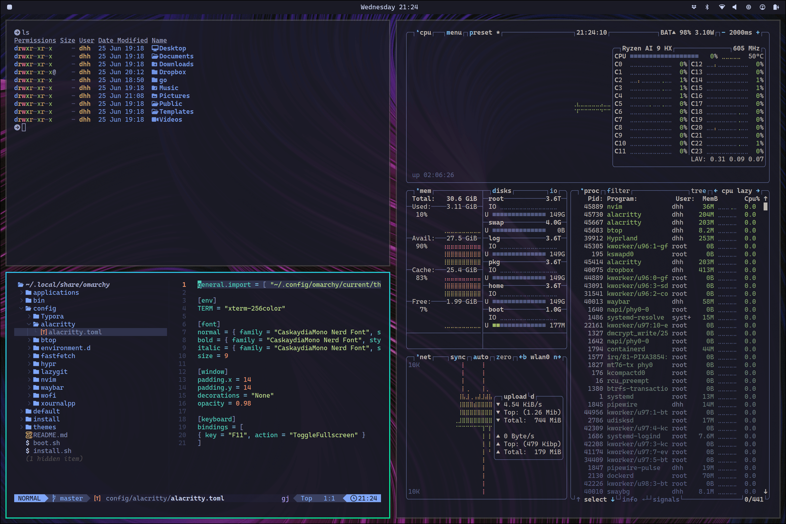 Captura de pantalla de Omarchy Linux