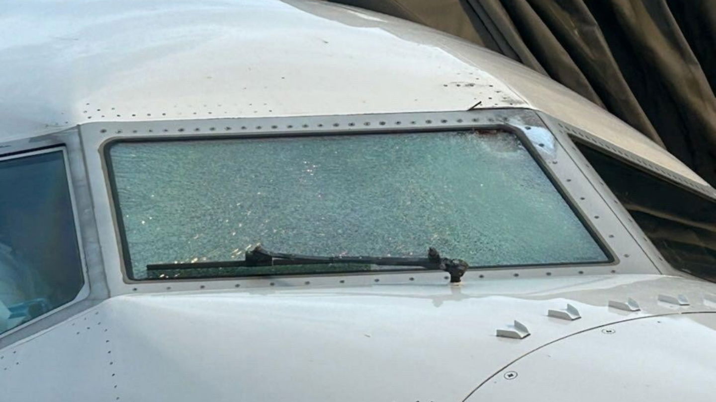 Estado en que quedó el avión accidentado en los cielos de Utah