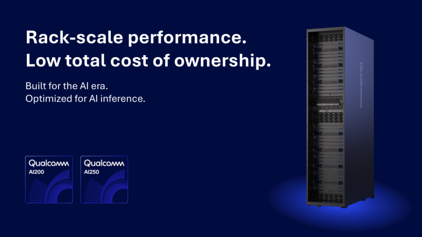 Imagen promocional de los aceleradores AI200 y AI250 de Qualcomm