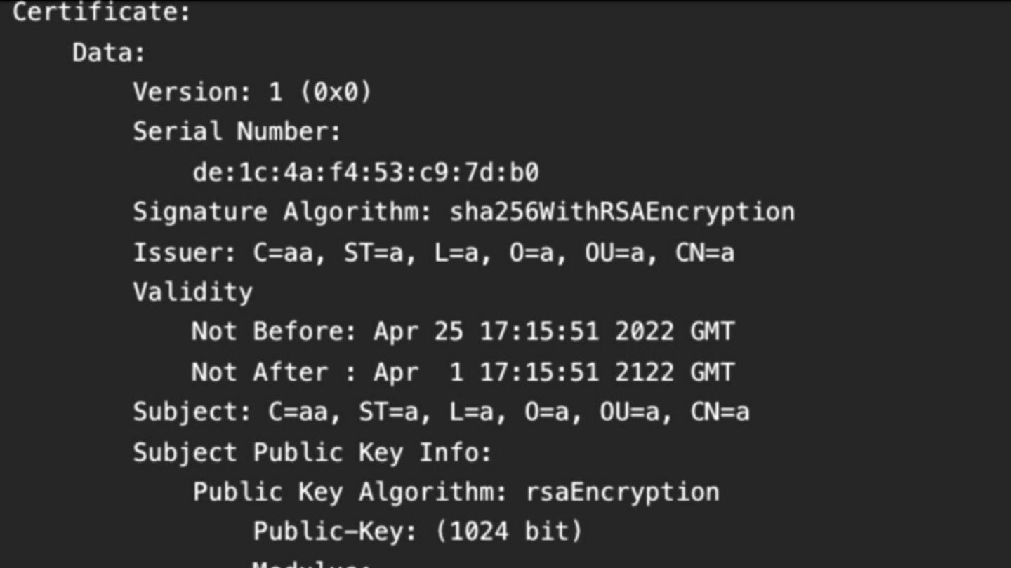 Imagen de un certificado fraudulento en el esquema WrtHug