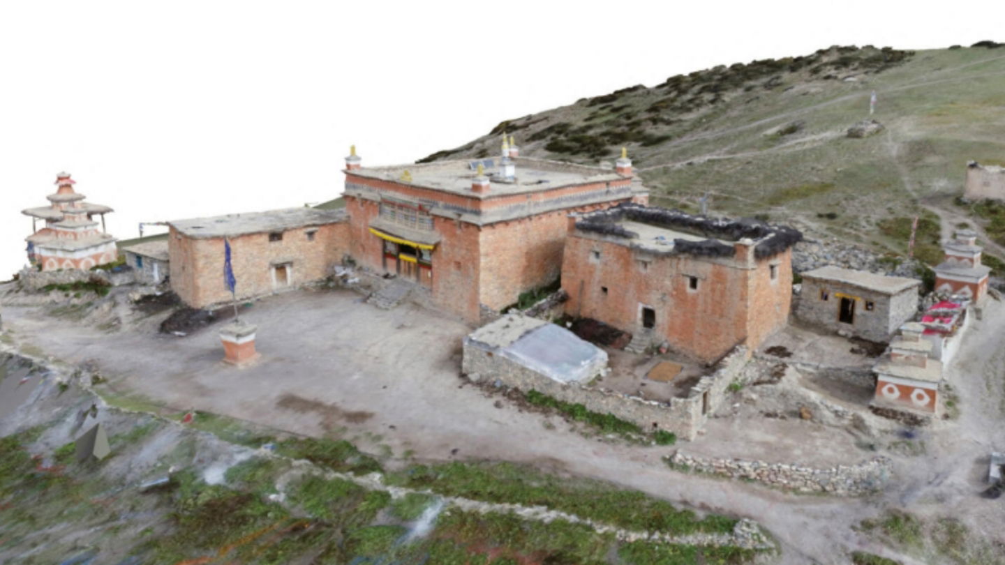 Modelo en tres dimensiones del monasterio Shey Gompa