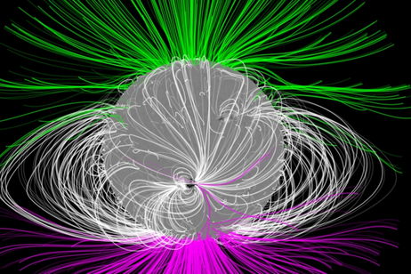 Acabamos de verlo y nos ha entusiasmado: así es el campo magnético del Sol en movimiento Acabamos de verlo y nos ha entusiasmado: así es el campo magnético del Sol en movimiento