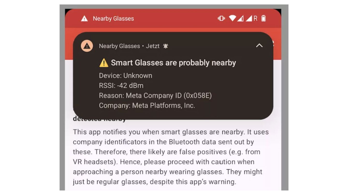 Notificación push de Nearby Glasses